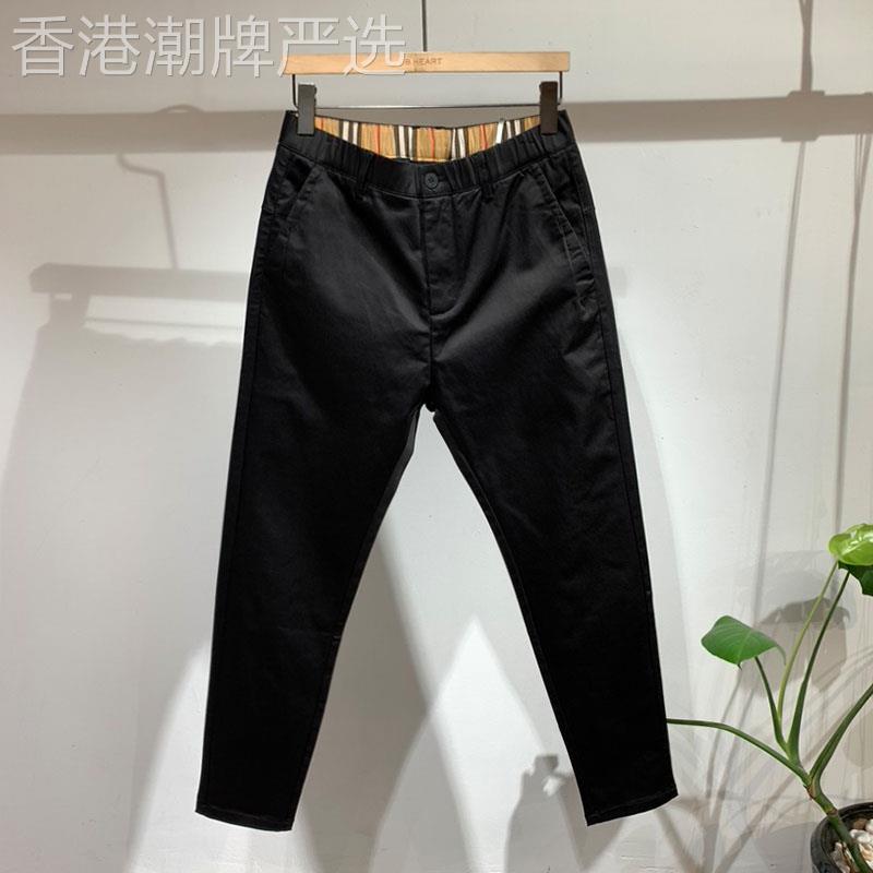 潮牌2025春夏秋修身直筒小脚西裤男士韩版新款潮流网红休闲长裤子