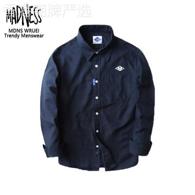 MADNESS MDNS WRUEI SHIRT余文乐长袖衬衣男士潮牌百搭牛津纺衬衫