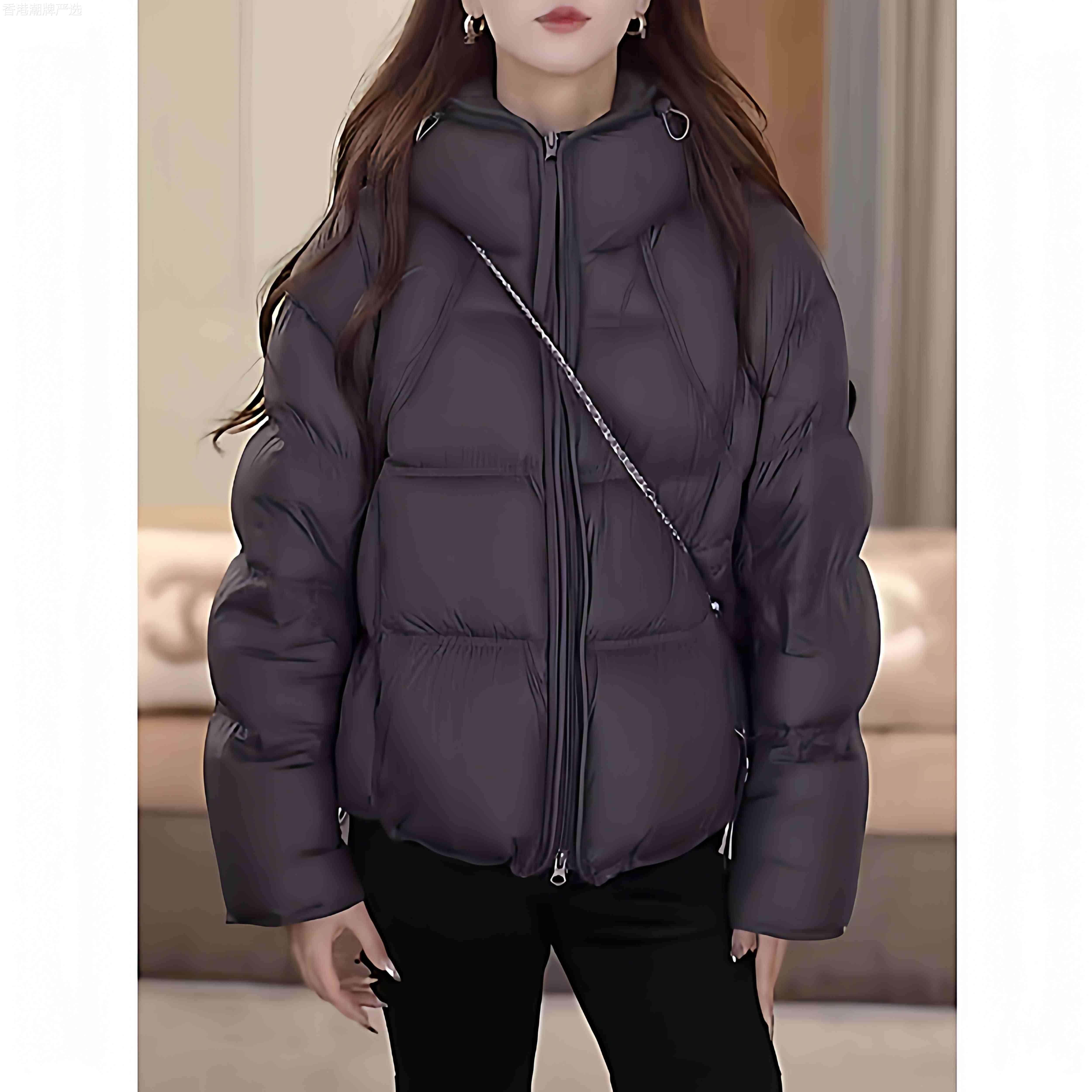 云朵泡芙羽绒服女短款2026年冬季新款洋气时尚百搭白鸭绒保暖外套