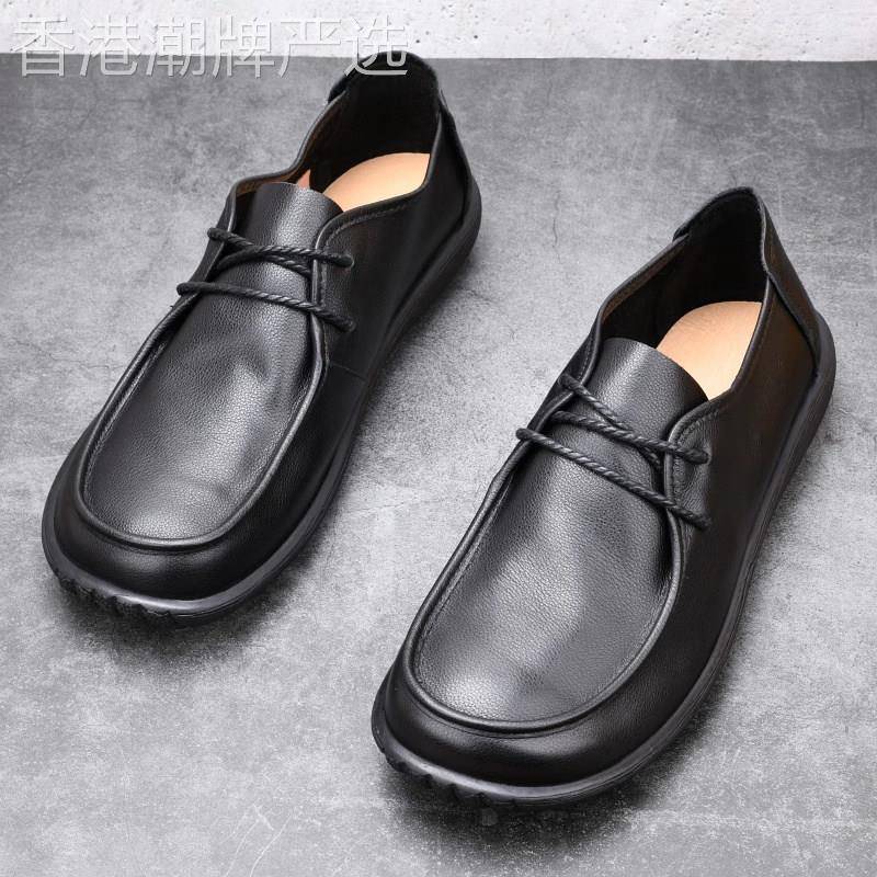 男鞋夏季2025新英国商务正装宽软底男士休闲大皮鞋婚礼真皮
