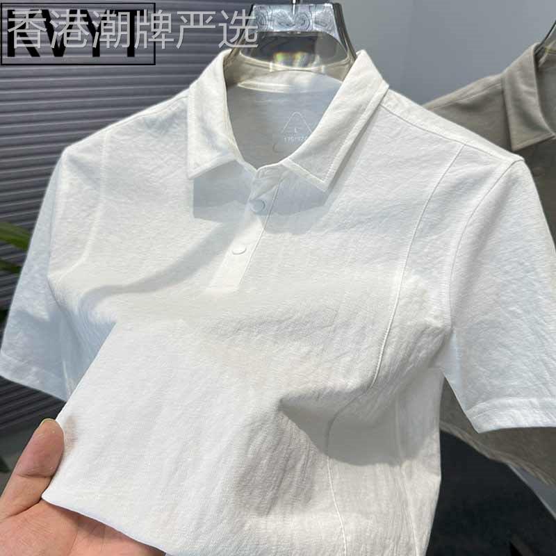 高端男士亚麻t恤2026年夏季薄款棉麻开衩半袖男款百搭短袖上衣服