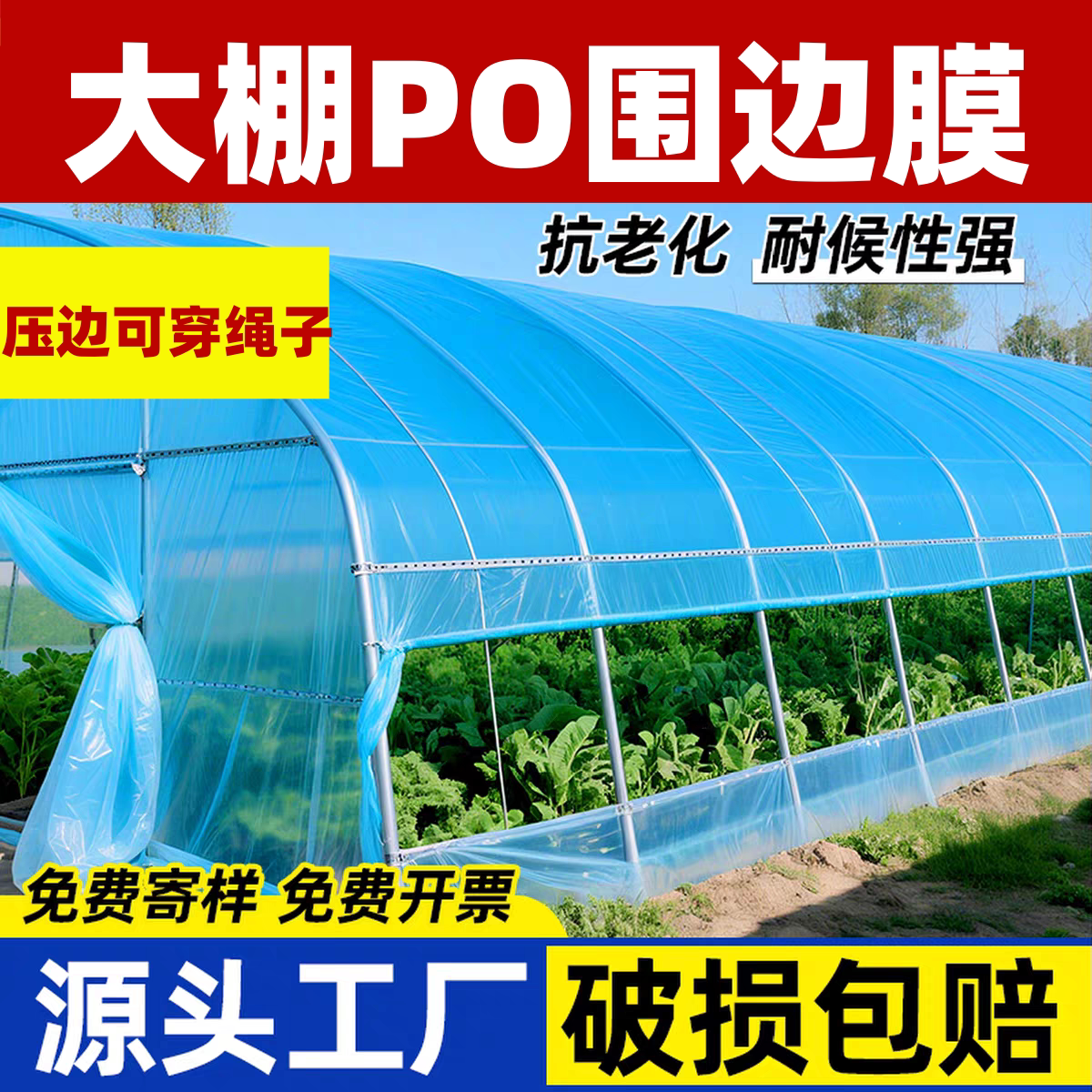 大棚围裙膜围边膜围布围子风口膜农用薄膜