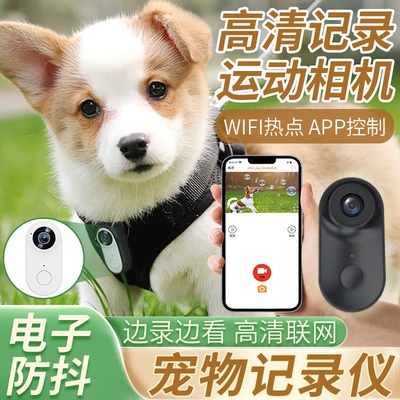 宠物记录仪拍摄视角挂脖猫咪狗狗可移动无线手机动物运动随身相机