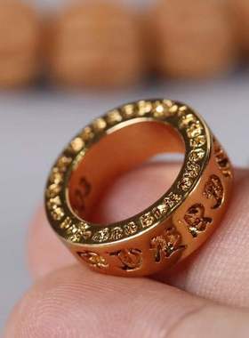 意大利8K工艺保色六字箴言跑环卡扣金刚星月猴头百香金属金色配饰