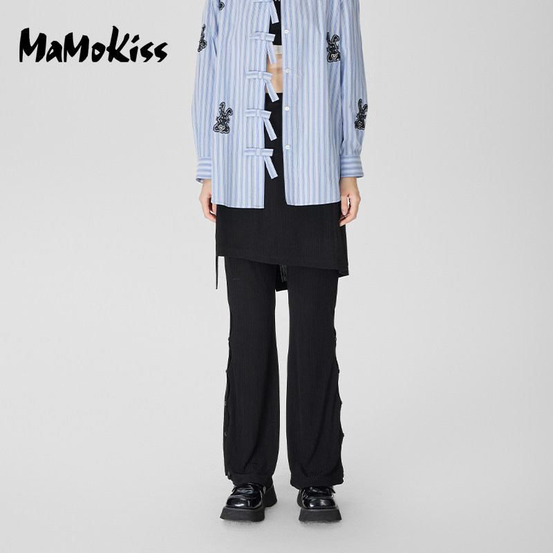 【SY】fiona chen/斐娜晨MAMOKISS 2022年秋季新品百搭微喇休闲裤