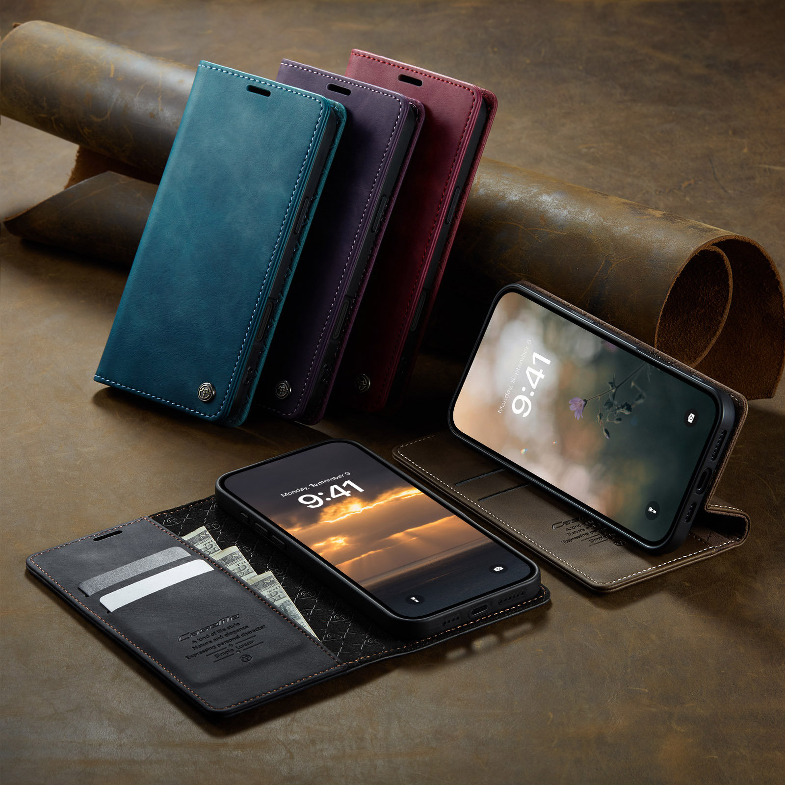 小牛纹适用苹果16Promax手机壳翻盖皮套iPhone15Plus保护套13Mini外壳苹果12/11软XR硅胶XSmax防摔6/7/8钱夹