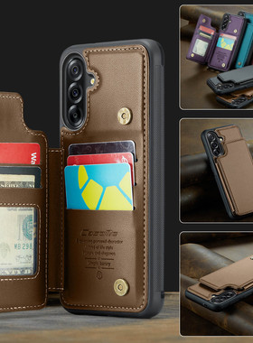 适用三星A56手机壳带卡包全包防摔一体壳SM-A366B外壳男女款galaxya36保护套插卡钱夹支架三星A56皮壳软内壳