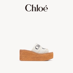 舒适坡跟草编拖鞋 Chloe蔻依 WOODY休闲时尚