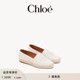 Chloe蔻依 限时折扣 PARY白色平底草编乐福鞋