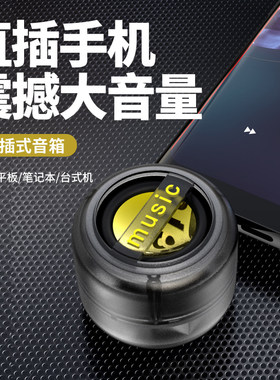 直插式小音箱通用手机扩音器typec音响迷你外接扬声器外放便携式