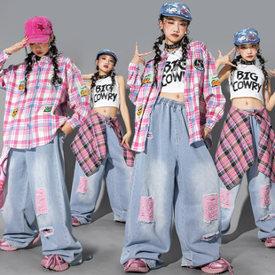 女童jazz爵士舞演出服儿童嘻哈街舞服装 少儿表演 女童炸街走秀潮装