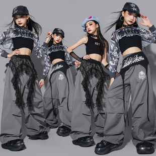 女童爵士舞表演服装少儿jazz练功服裤子儿童街舞演出服女孩套装潮