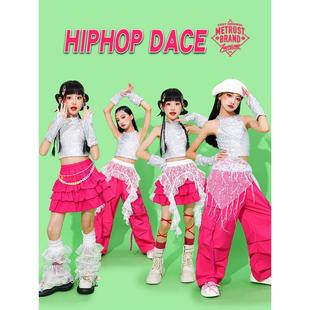 女童jazz爵士舞多巴胺演出服少儿亮片上衣套装儿童街舞服装女孩潮