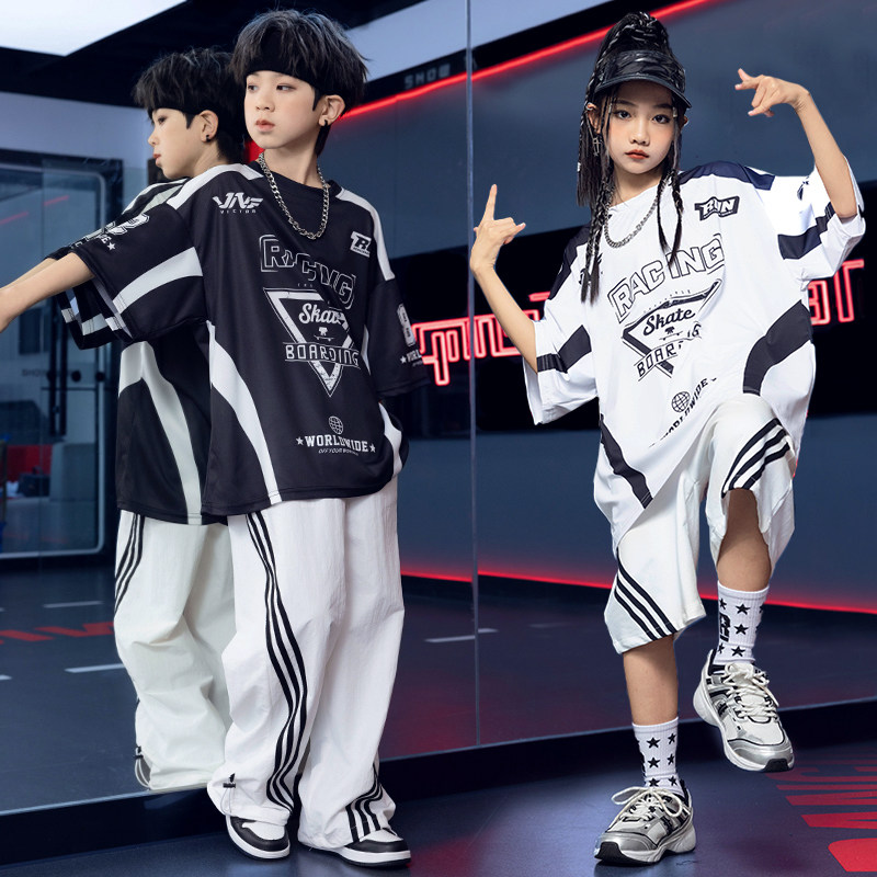 街舞儿童潮服hiphop童装架子鼓演出服男童嘻哈潮服女童舞蹈表演服
