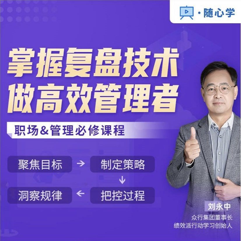 刘永中企业高效决策管理复盘技术课程团队协作个人复盘总结视频