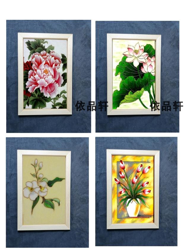 带框掐丝珐琅彩砂金丝画学生手工景泰蓝工艺材料diy材料制作