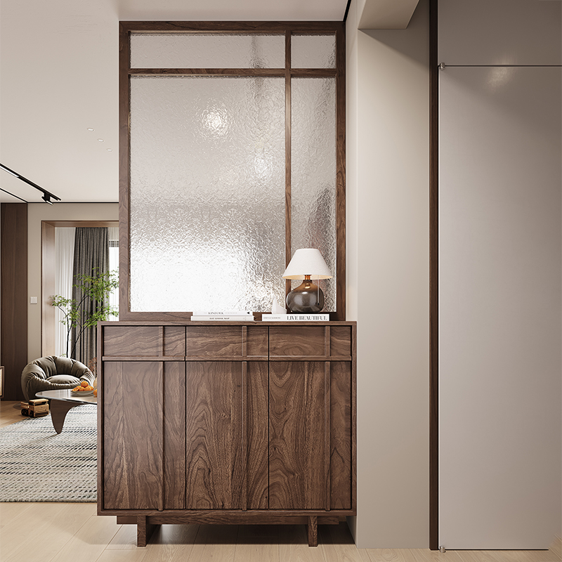 觐见 入户正对门小户型玻璃隔断客厅玄关柜家用门厅鞋柜屏风一体