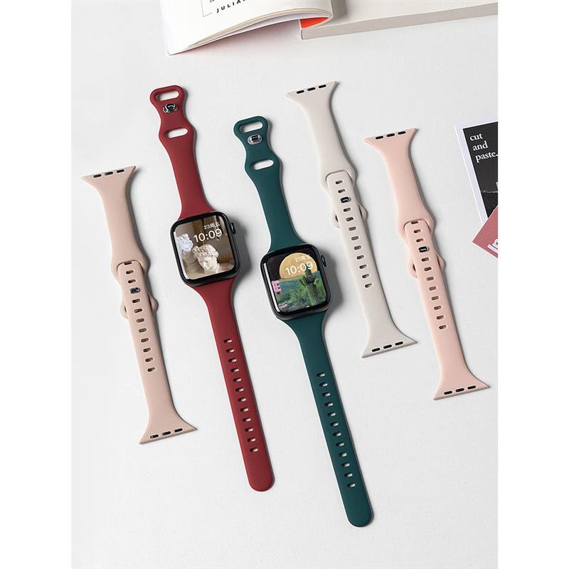 适用苹果手表表带iwatch s10/9/8小蛮腰硅胶表带applewatch ultra