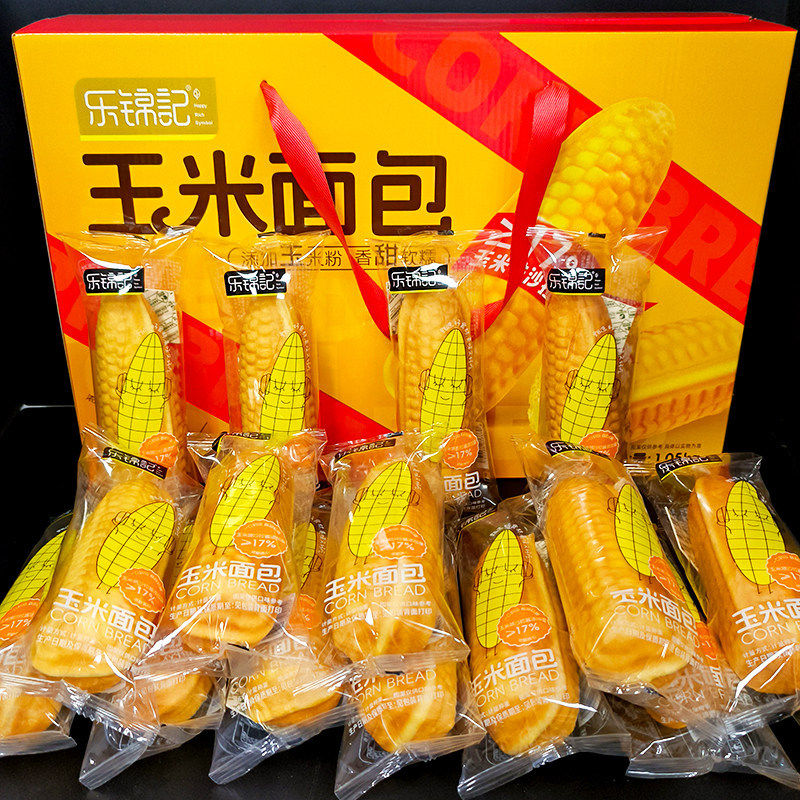 乐锦记香蕉面包玉米面包礼盒1.05kg夹心营养代餐过节送礼礼盒整盒,零食/坚果/特产,夹心面包,淘宝优惠券,粉丝福利购,淘宝优惠卷