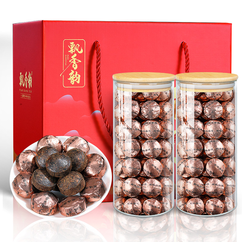 飘香韵 茶叶礼盒装 原味普洱茶熟茶小沱茶800g过新年货送礼送长辈