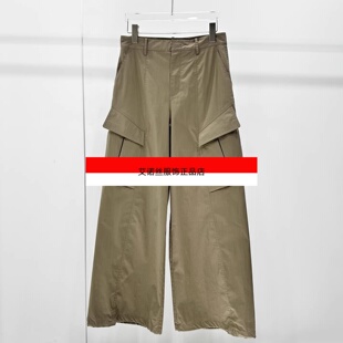 艾诺丝服饰正品女装2026夏季新款百搭棕色阔腿工装休闲裤BR302175