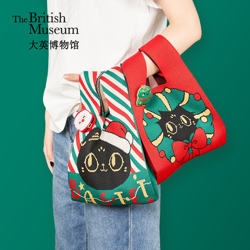 大英博物馆巴斯特圣诞萌猫手拎包