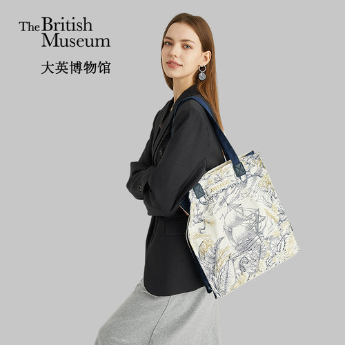 大英博物馆欧洲文化艺术系列航海刺绣帆布包单肩包