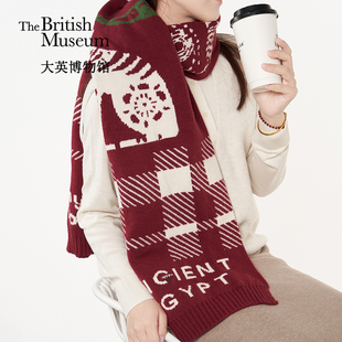 大英博物馆盖亚安德森猫系列提花围巾帽子保暖套装礼盒圣诞礼物女