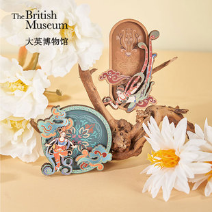 大英博物馆敦煌系列藻井飞天木制分层冰箱贴生日礼物