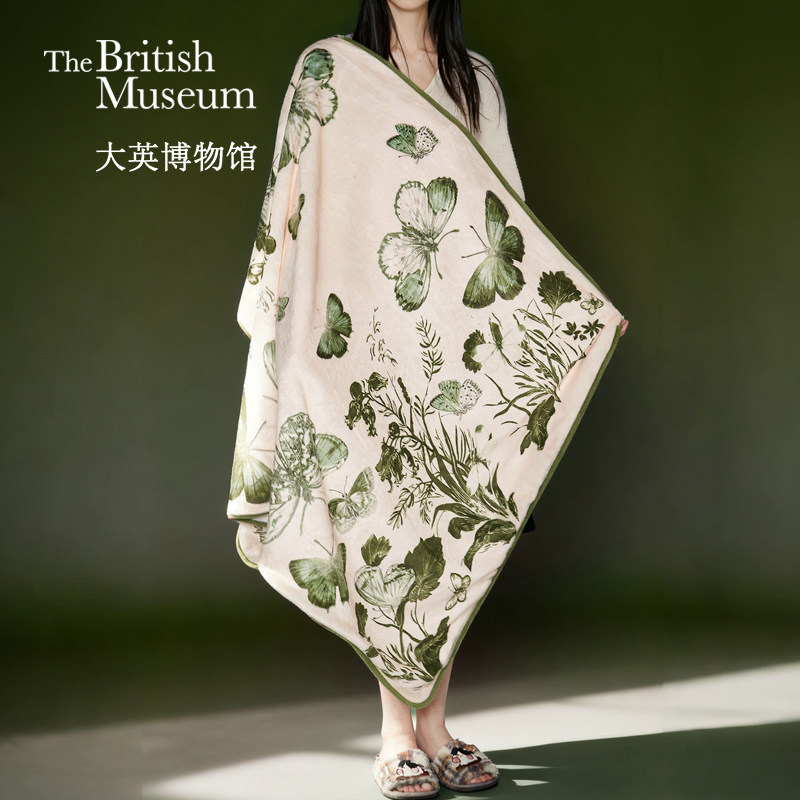 大英博物馆博物志系列蝴蝶毛绒沙发盖毯柔软午睡毯送女友生日礼物,家居饰品,创意礼品,淘宝优惠券,粉丝福利购,淘宝优惠卷