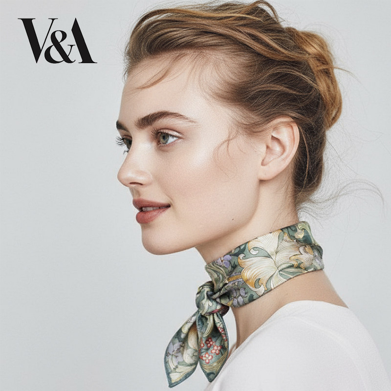 V&A博物馆工艺美术大师系列丝巾新款桑蚕丝真丝方巾送女士礼物