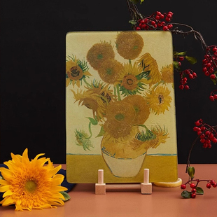 大英博物馆梵高向日葵鸢尾花创意果盘厨房砧板生日礼物