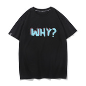 趣味印花夏季 男士 短袖 WHY为什么呢？问号恶搞个性 T恤女情侣装