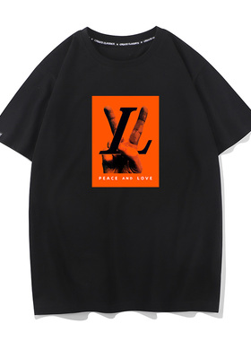 peace and love黑人说唱中国风hiphop衣服欧美风纯棉短袖T恤