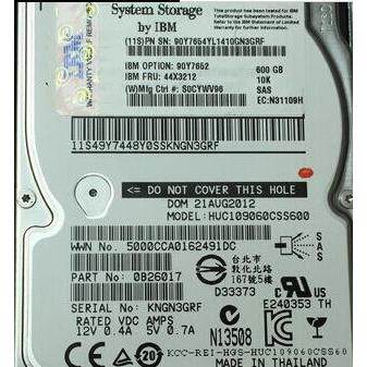 IBM flex V7000 600G SAS 硬盘 44X3212 90Y7652 90Y7654 带测报