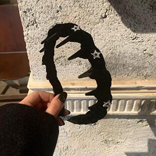 星星波浪发箍女甜美不卡头头箍带齿防滑高颅顶发箍高级感轻奢发捆