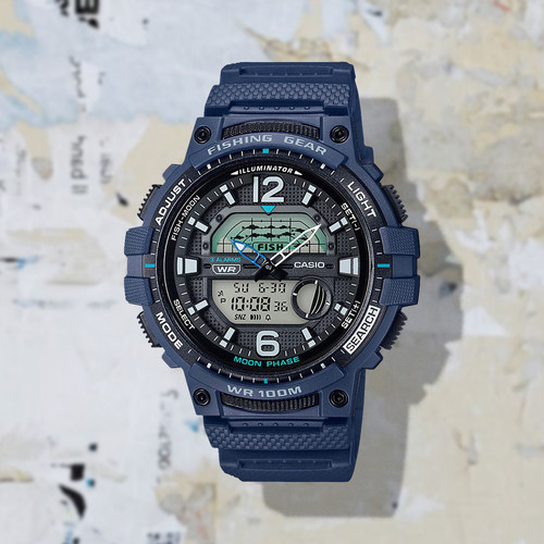 Casio 卡西欧 时尚双显夜光学生潮流电子表运动表 WSC-1250H-2A
