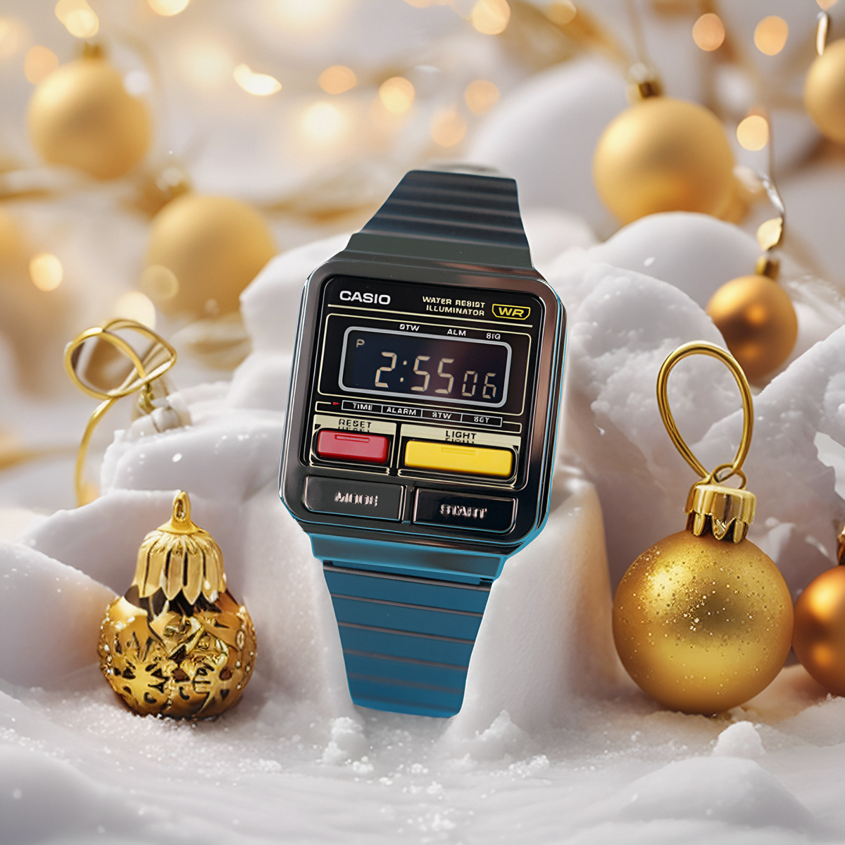 正品卡西欧手表男士A120WE小方表2023新款学生女式方块复古电子表