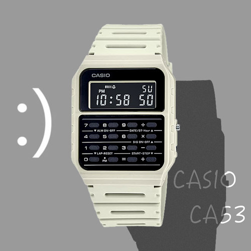 卡西欧 CASIO男士复古风格计算器功能手表便捷实用功能CA-53WF-8B
