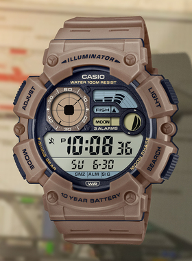 卡西欧（CASIO）手表男学生秒表运动数显高中生电子表WS-1500H-5A