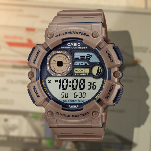 卡西欧（CASIO）手表男学生秒表运动数显高中生电子表WS-1500H-5A