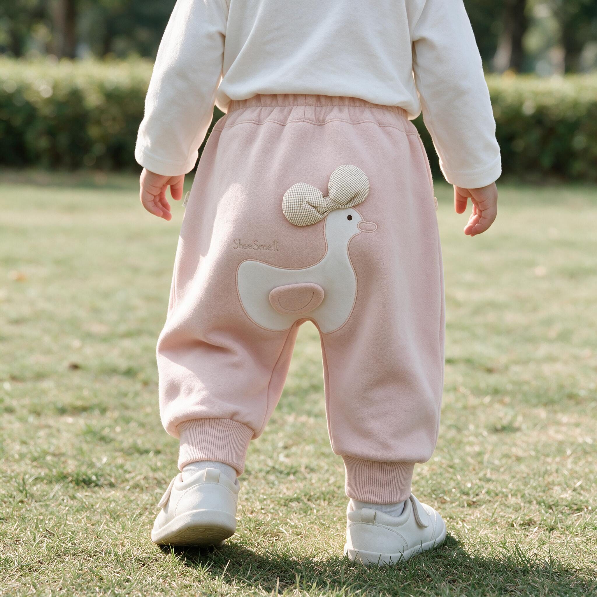 女宝宝裤子春秋新款休闲裤束脚裤儿童卫裤长裤超萌婴幼儿大屁屁裤