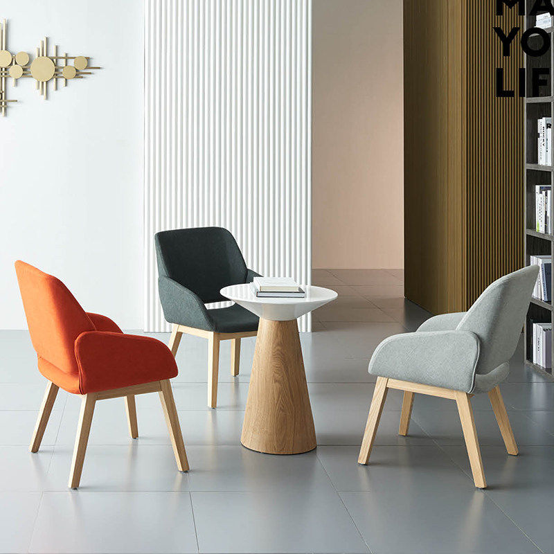 北欧时尚餐厅皮会客餐椅酒店桌椅咖啡椅办公接待休闲椅子