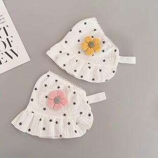 婴儿夏季遮脑门心帽子初生女宝宝护囟门帽薄款新生儿可爱空顶胎帽