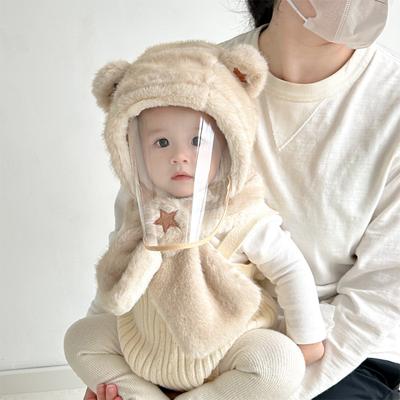 宝宝帽子秋冬季围巾一体帽防风面罩防飞沫婴儿抗寒防护小熊儿童冬,服饰配件/皮带/帽子/围巾,帽子,淘宝优惠券,粉丝福利购,淘宝优惠卷