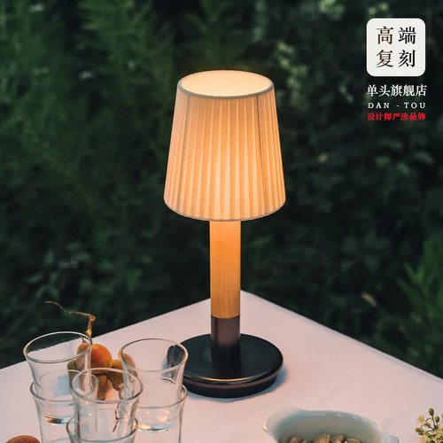 中古风侘寂桌面床头灯充电台灯