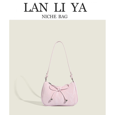 新款简约腋下包蝴蝶结单肩斜挎包