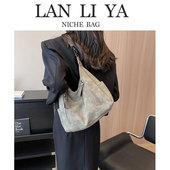 兰莉娅BAG潮牌设计2026软皮大容量托特包复古单肩斜挎包女通勤包