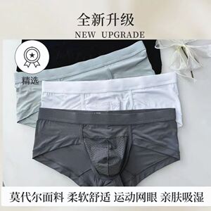 莫代尔大码网孔高品质运动时尚柔软舒适男士内裤男士三角裤亲肤