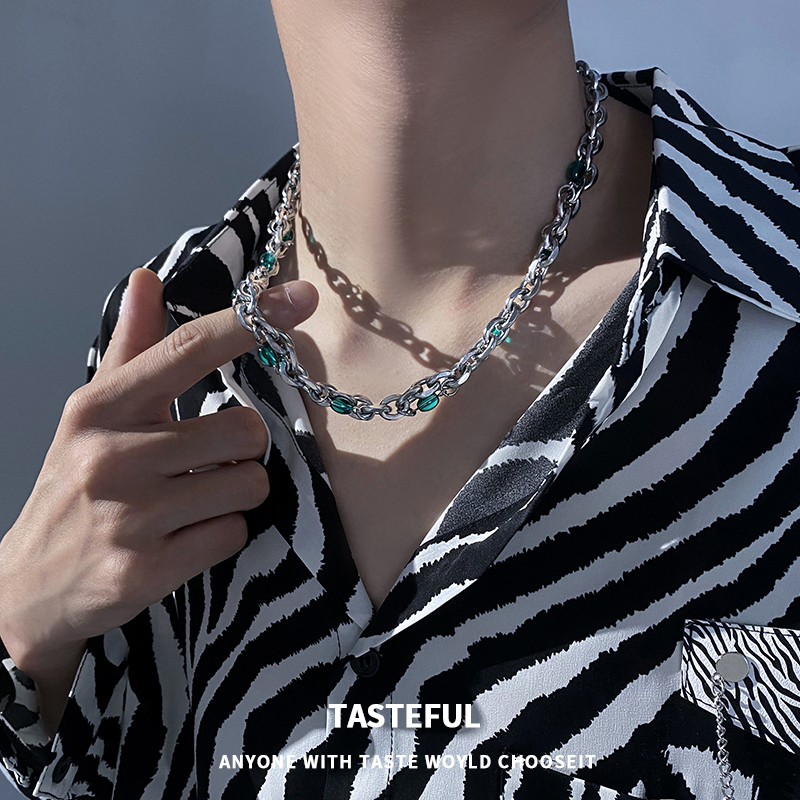 钛钢男潮小众设计锁骨链项链